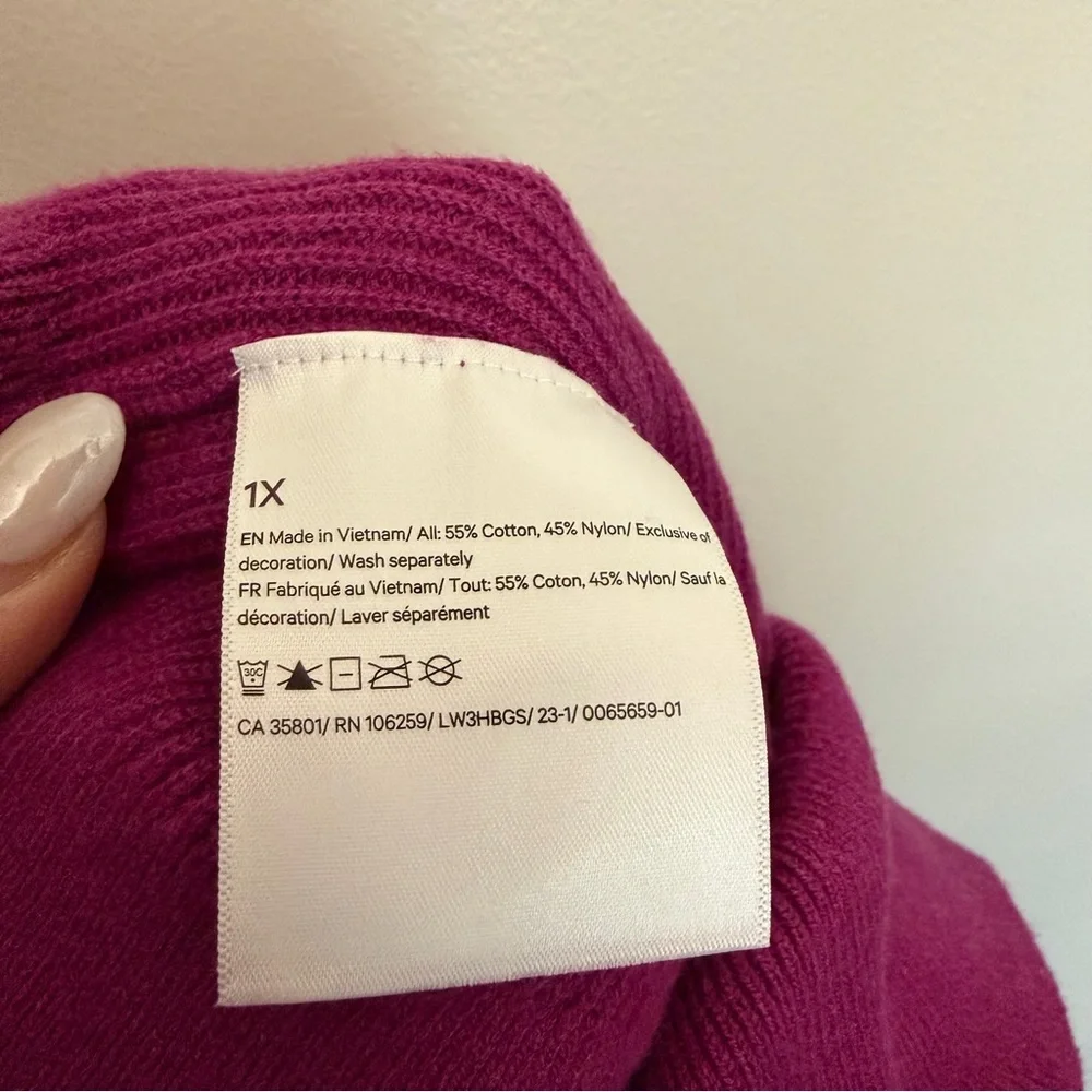 Lululemon‎ Cotton-Blend Mock-Neck Sweater Heathered Wild Berry